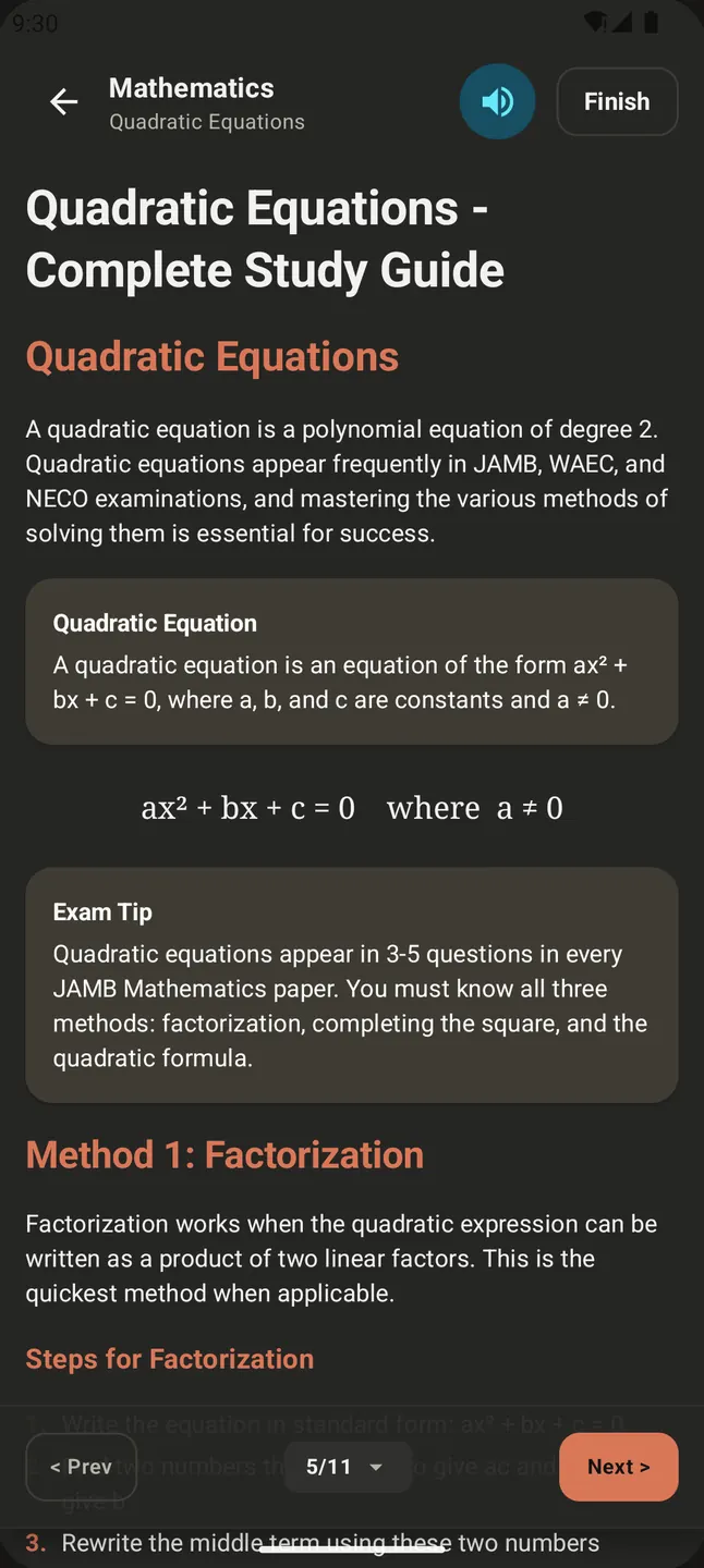 Study notes for exam subjects in the DeeepSolve Android app